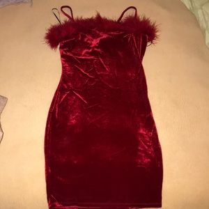 Fashion nova red velvet dress